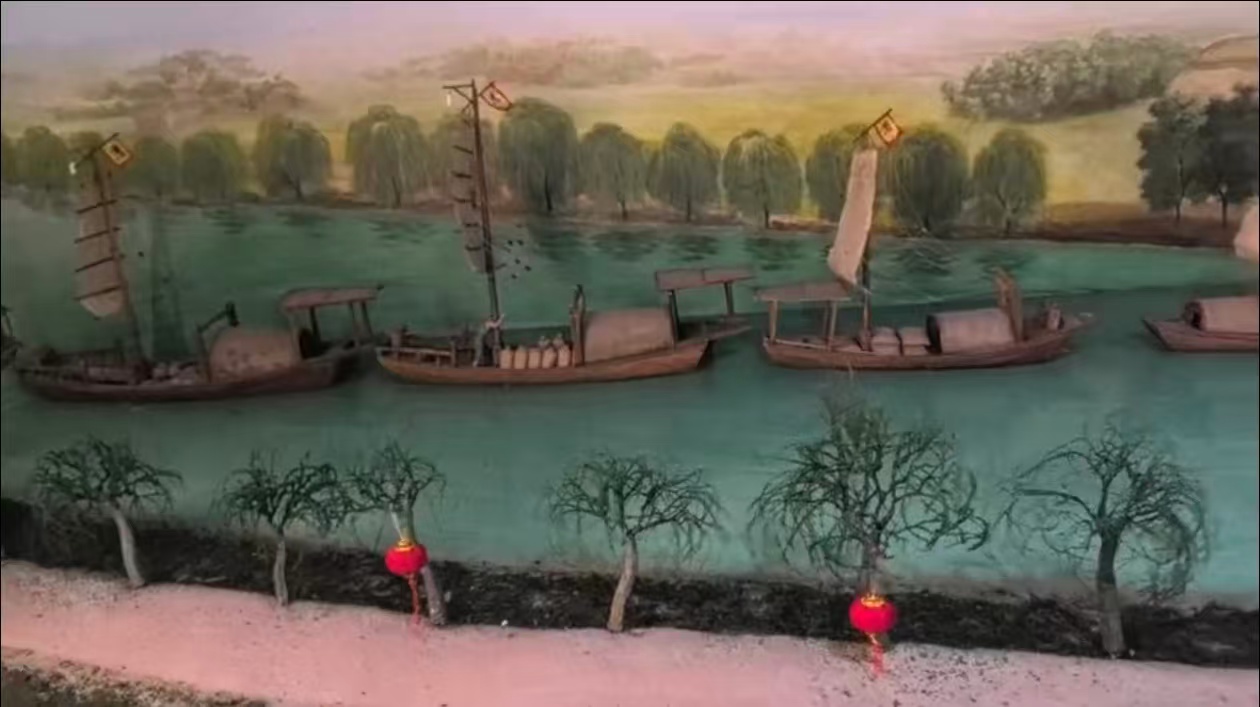 圖為泗縣博物館中模擬當時漕船運輸的場景。